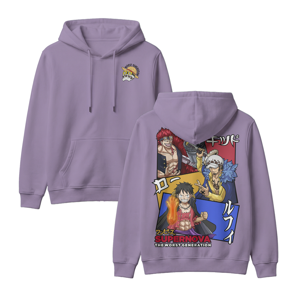 Anime One Piece Supernova The Worst Generation Pullover Hoodie - RZM007