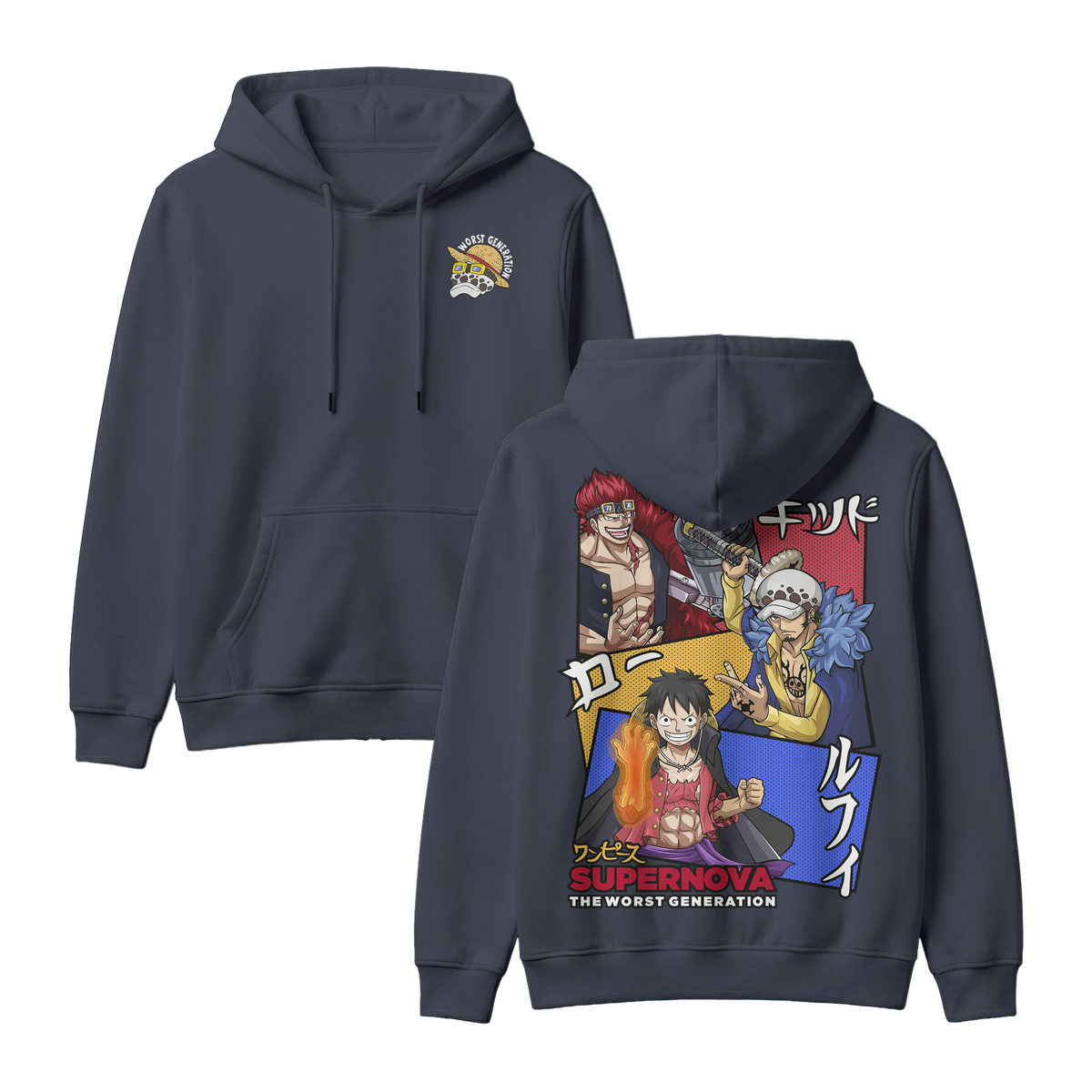 Anime One Piece Supernova The Worst Generation Pullover Hoodie - RZM007