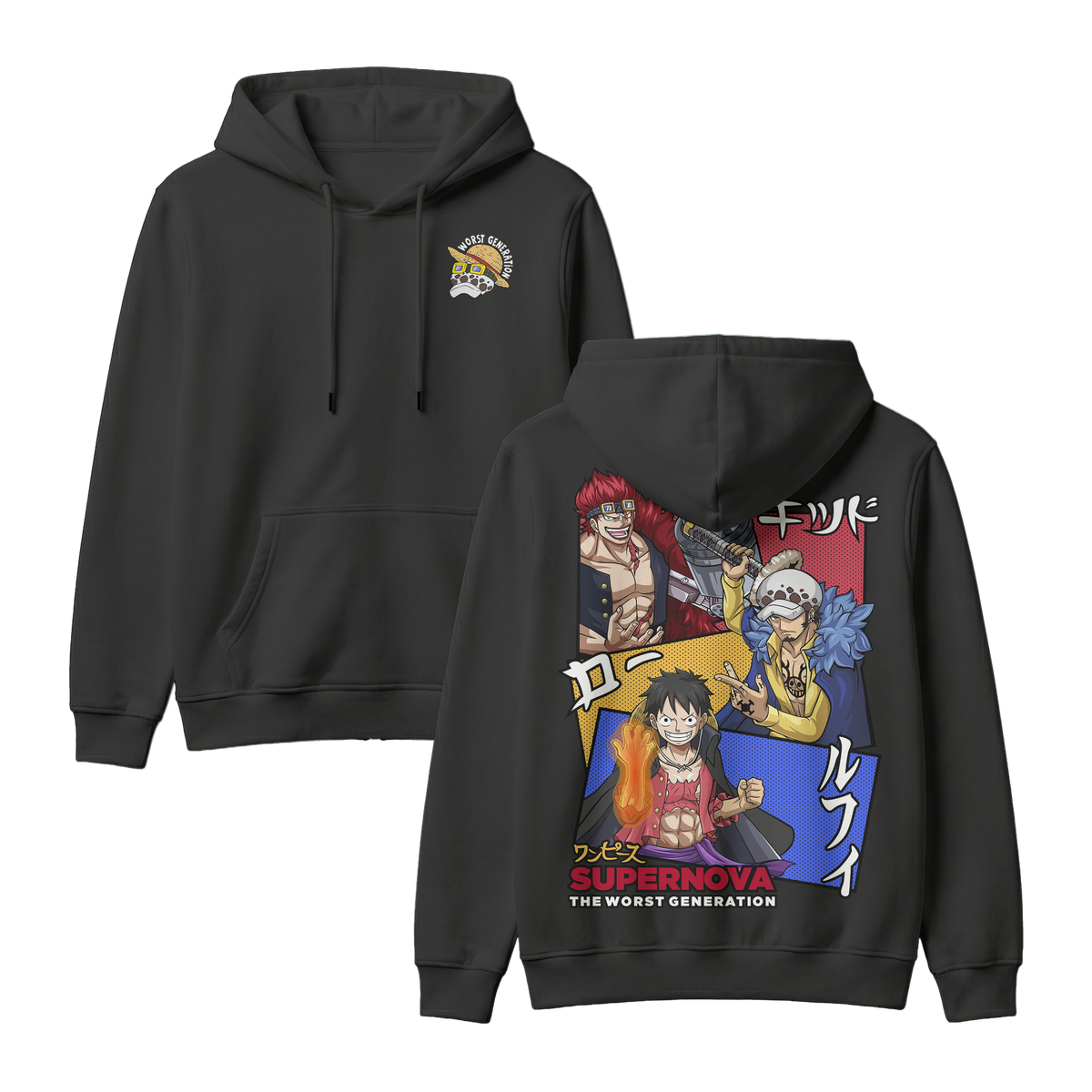 Anime One Piece Supernova The Worst Generation Pullover Hoodie - RZM007