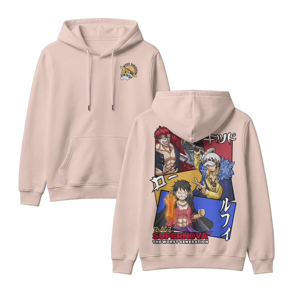 Anime One Piece Supernova The Worst Generation Pullover Hoodie - RZM007