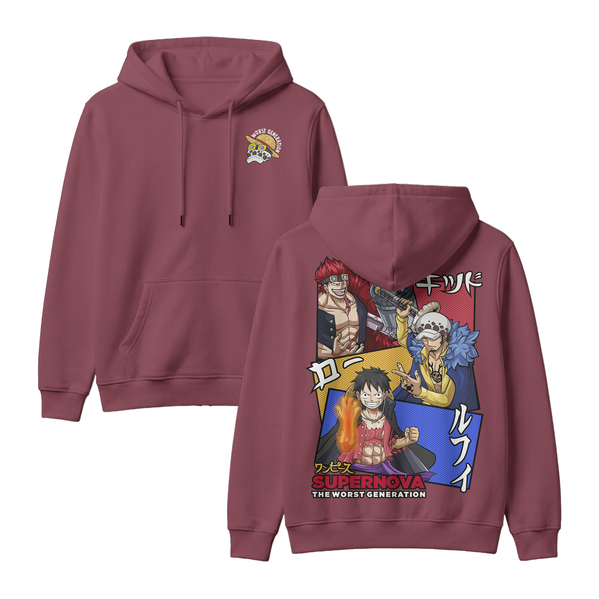 Anime One Piece Supernova The Worst Generation Pullover Hoodie - RZM007
