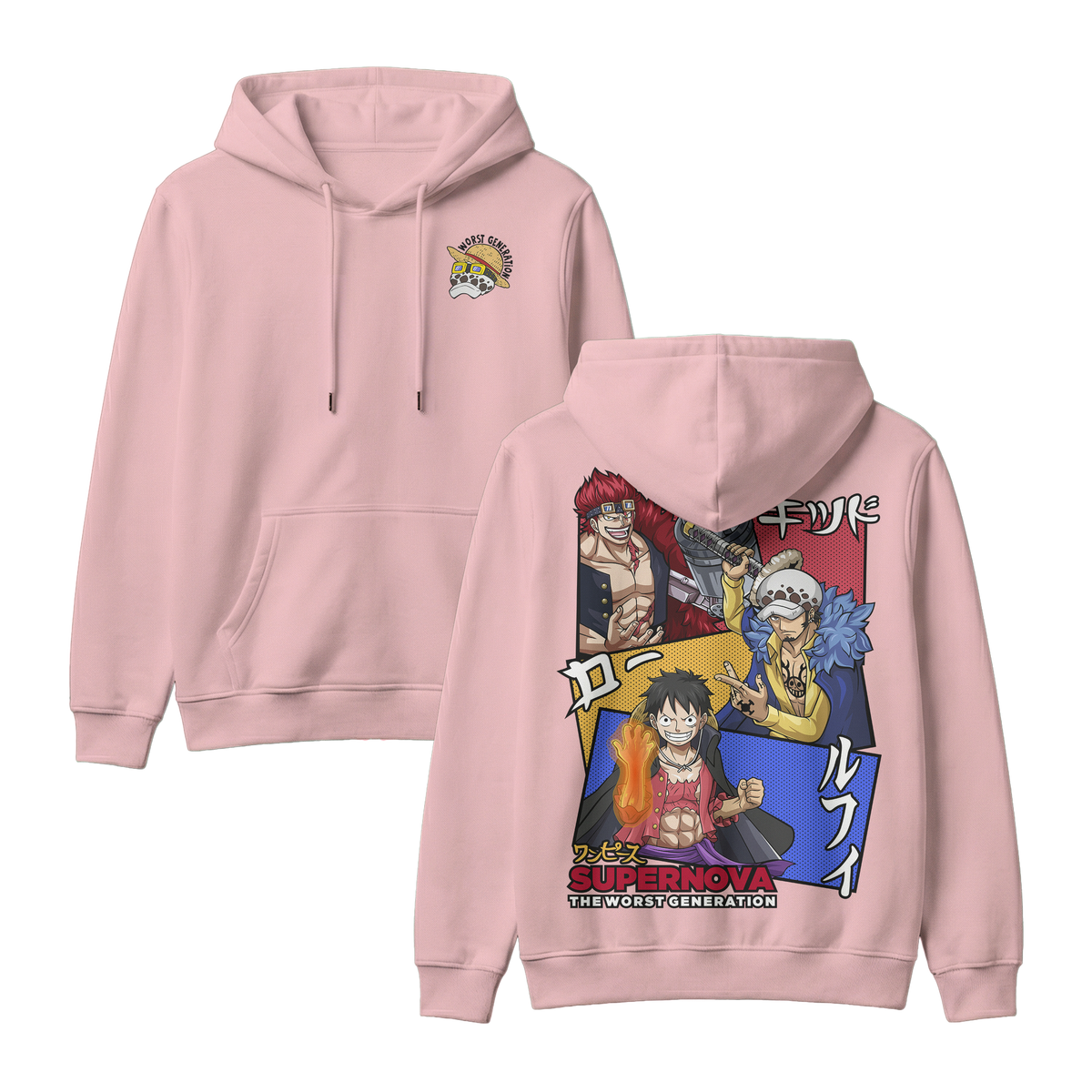 Anime One Piece Supernova The Worst Generation Pullover Hoodie - RZM007
