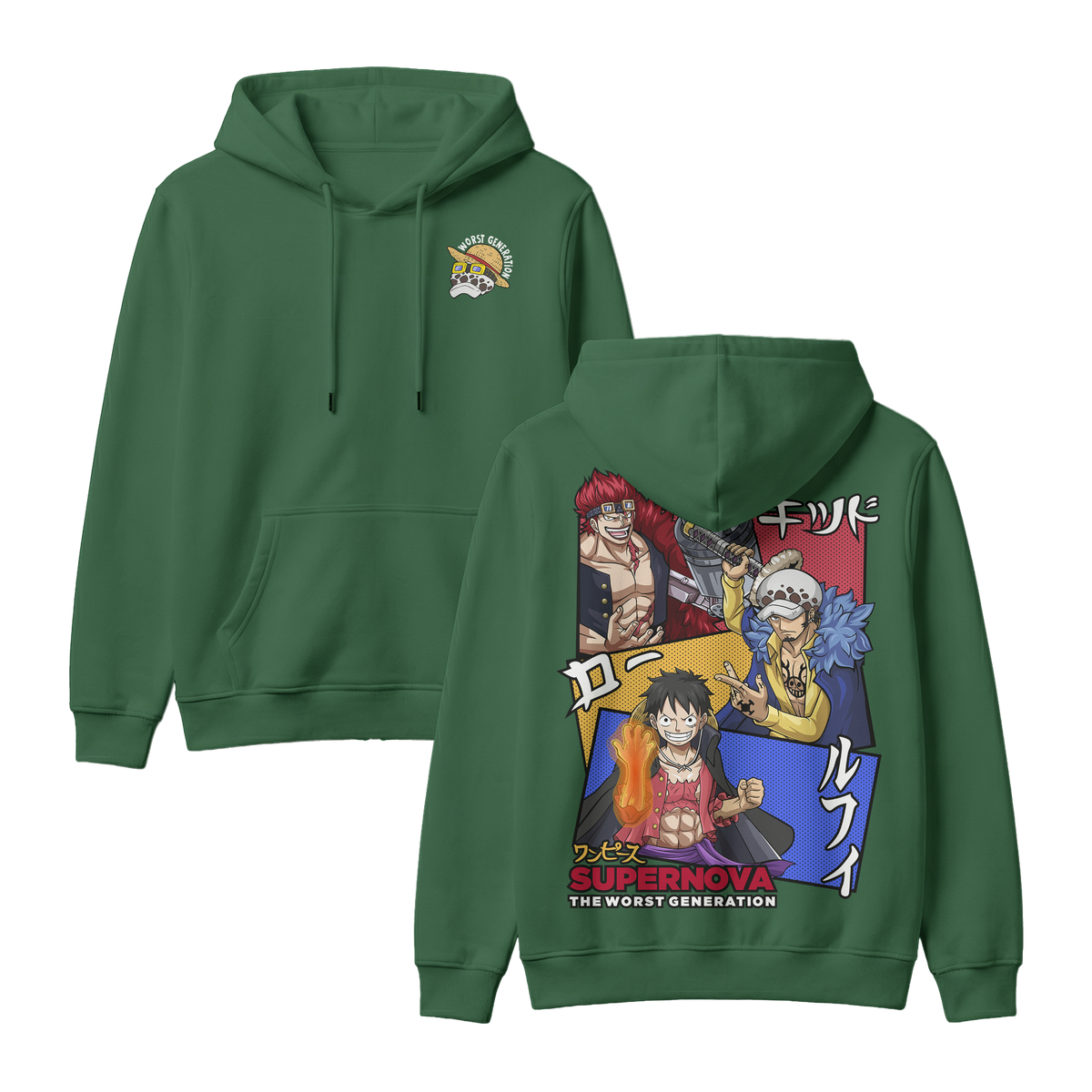 Anime One Piece Supernova The Worst Generation Pullover Hoodie - RZM007