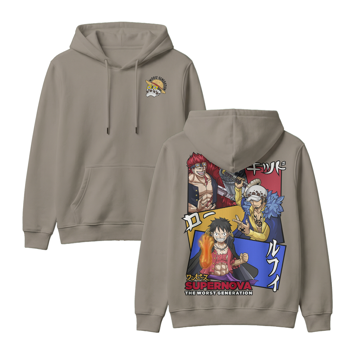 Anime One Piece Supernova The Worst Generation Pullover Hoodie - RZM007
