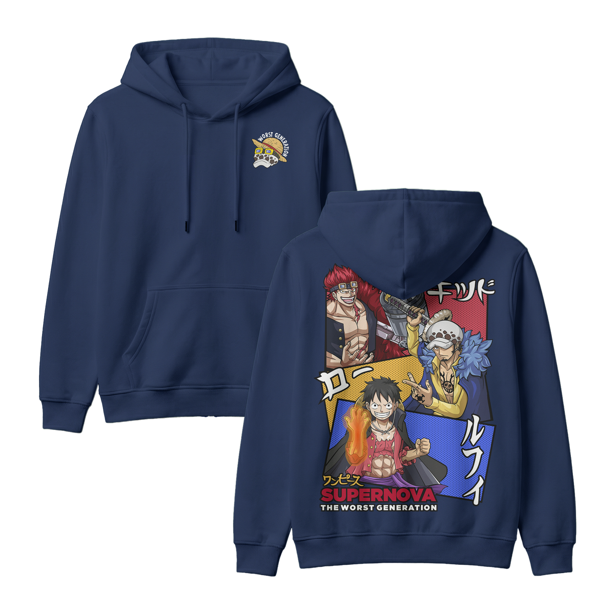 Anime One Piece Supernova The Worst Generation Pullover Hoodie - RZM007