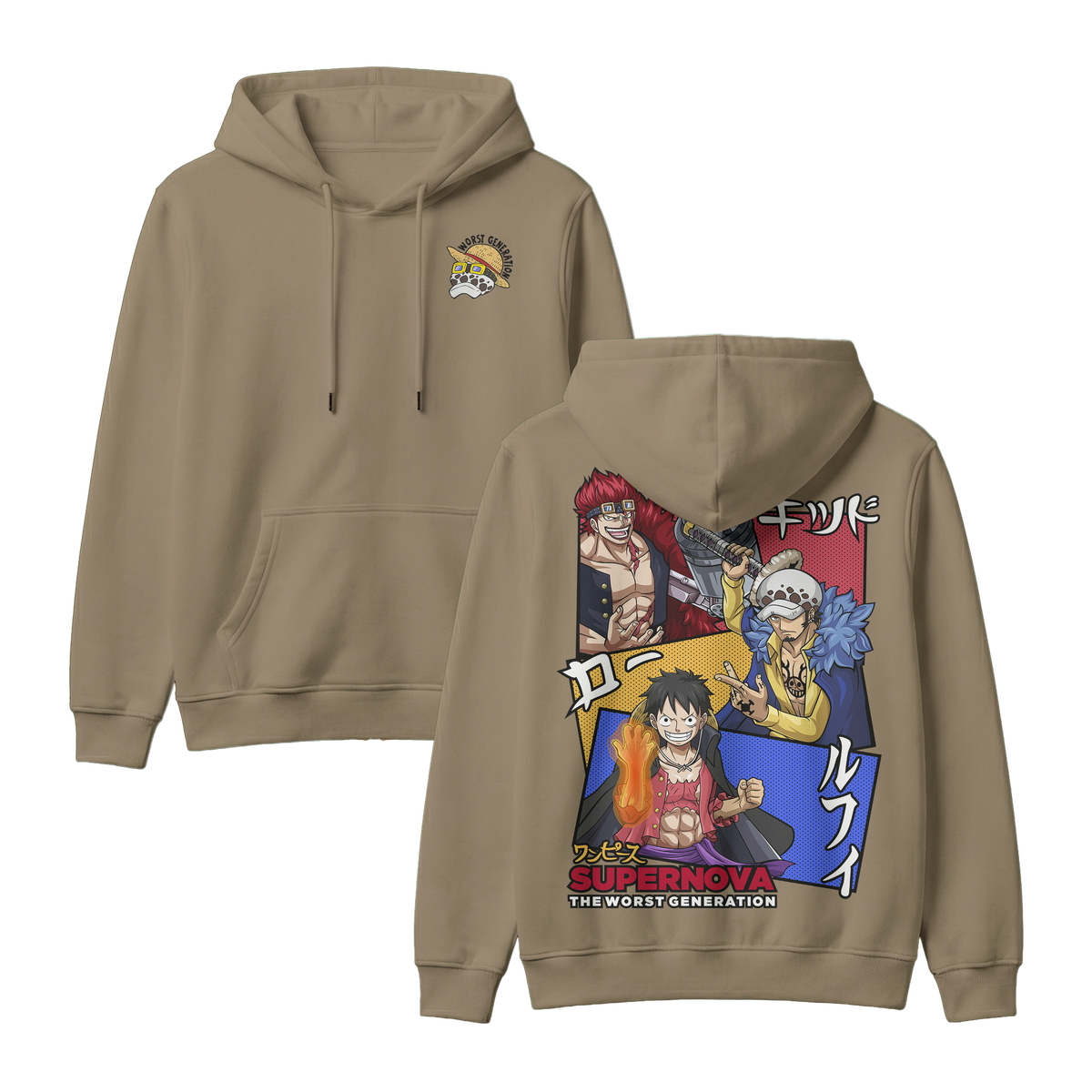 Anime One Piece Supernova The Worst Generation Pullover Hoodie - RZM007