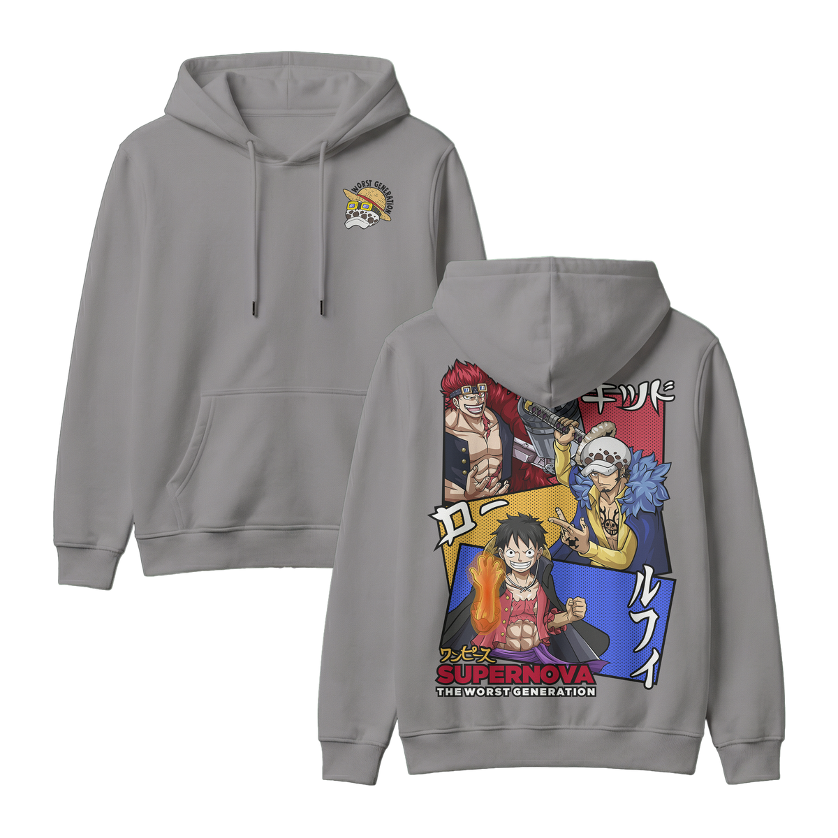 Anime One Piece Supernova The Worst Generation Pullover Hoodie - RZM007