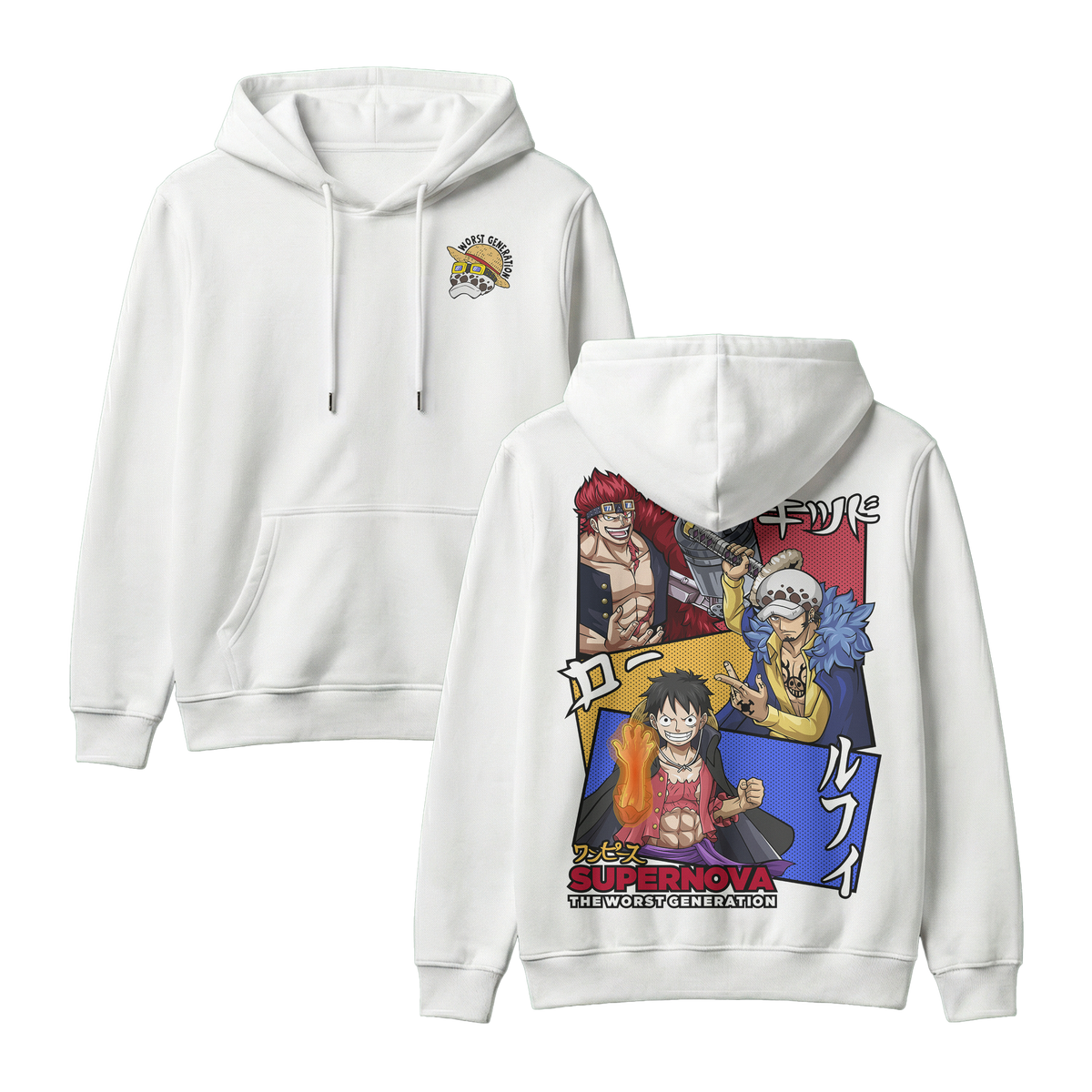 Anime One Piece Supernova The Worst Generation Pullover Hoodie - RZM007