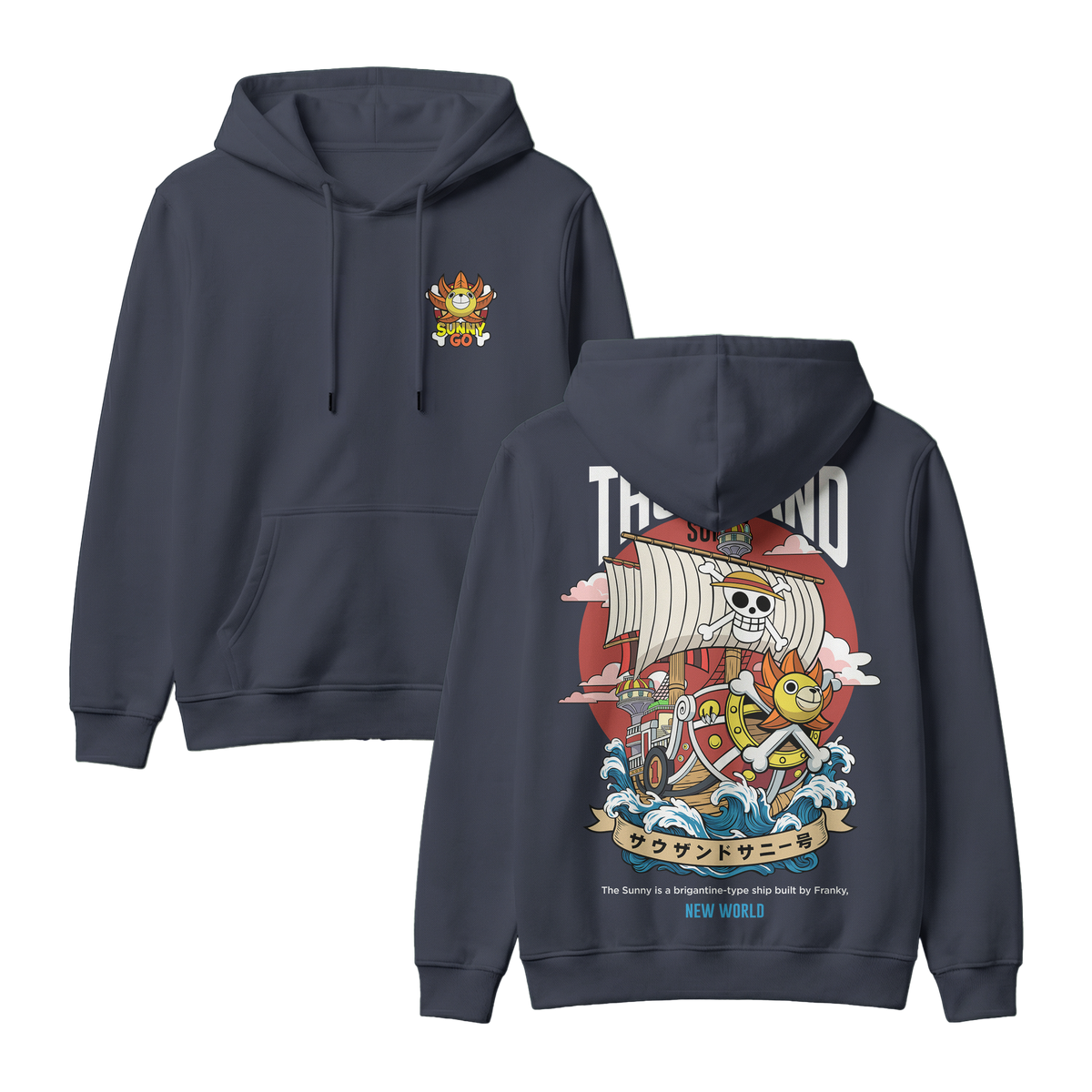 Anime One Piece Thousand Sunny Pullover Hoodie - RZM016