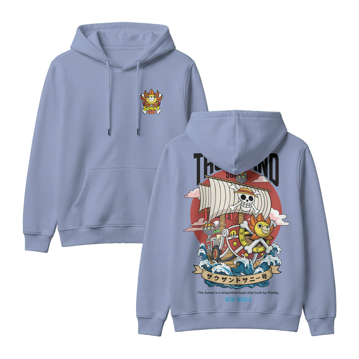 Anime One Piece Thousand Sunny Pullover Hoodie - RZM016