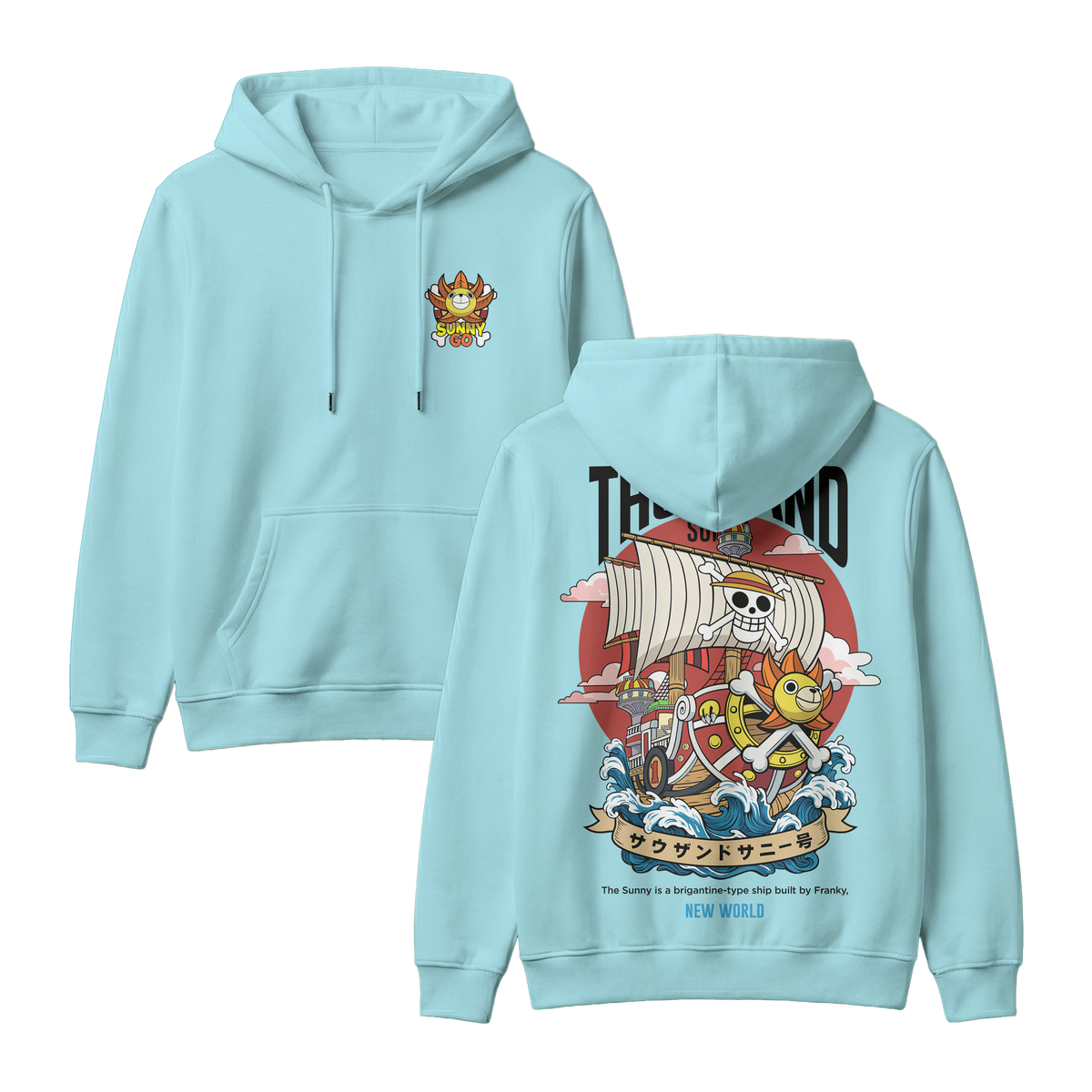 Anime One Piece Thousand Sunny Pullover Hoodie - RZM016
