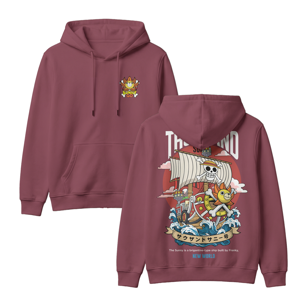 Anime One Piece Thousand Sunny Pullover Hoodie - RZM016