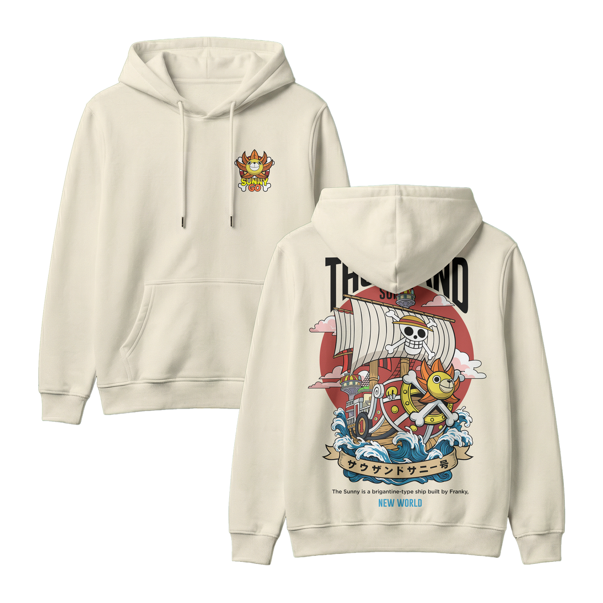 Anime One Piece Thousand Sunny Pullover Hoodie - RZM016