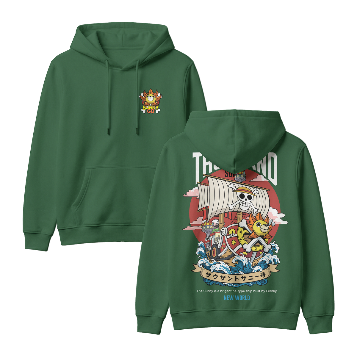 Anime One Piece Thousand Sunny Pullover Hoodie - RZM016