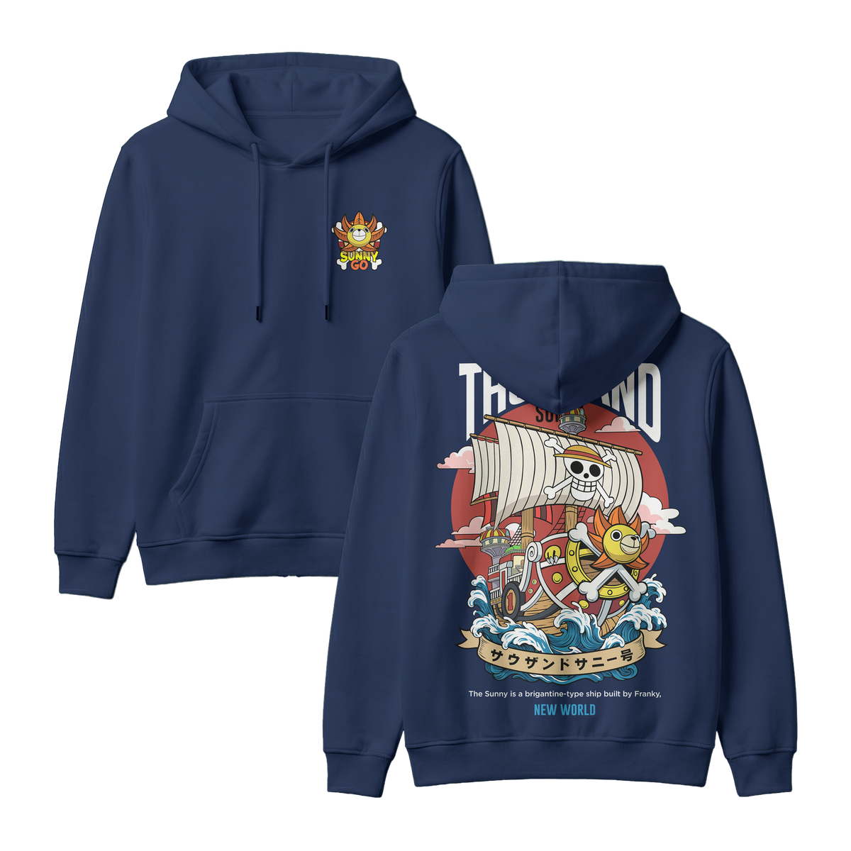 Anime One Piece Thousand Sunny Pullover Hoodie - RZM016
