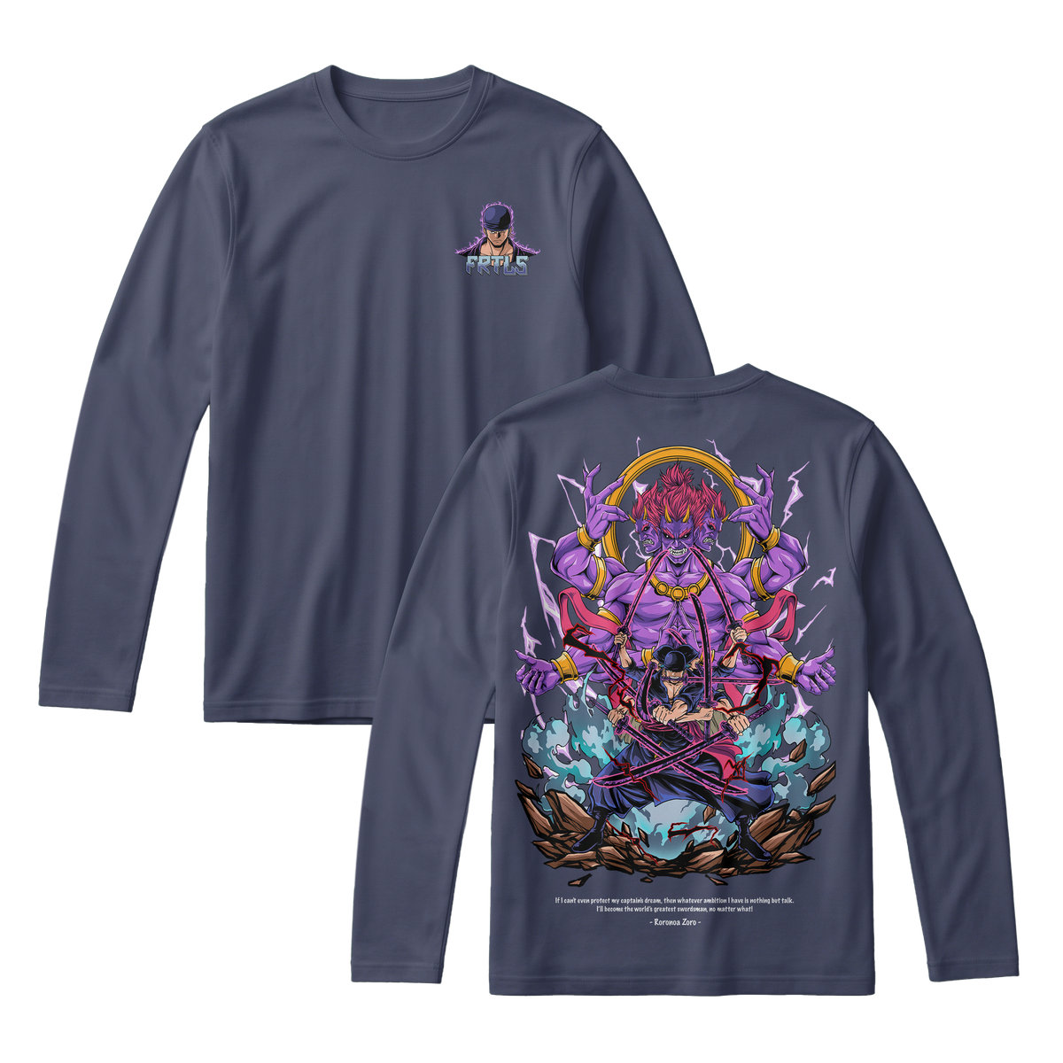 Anime One Piece Roronoa Zoro Long Sleeve Tee - RZM002