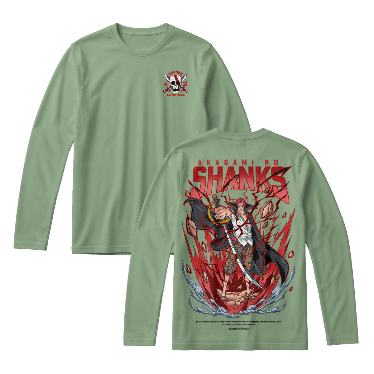 Anime One Piece Akagami no Shanks Long Sleeve Tee - RZM003