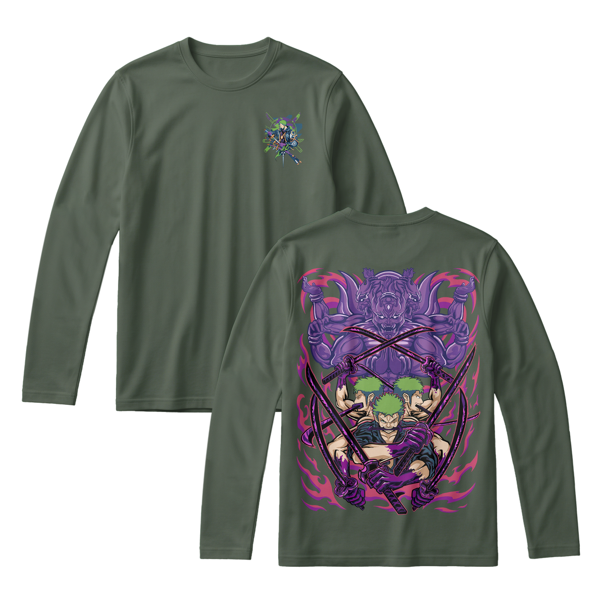 Anime One Piece Roronoa Zoro Long Sleeve Tee - RZM004