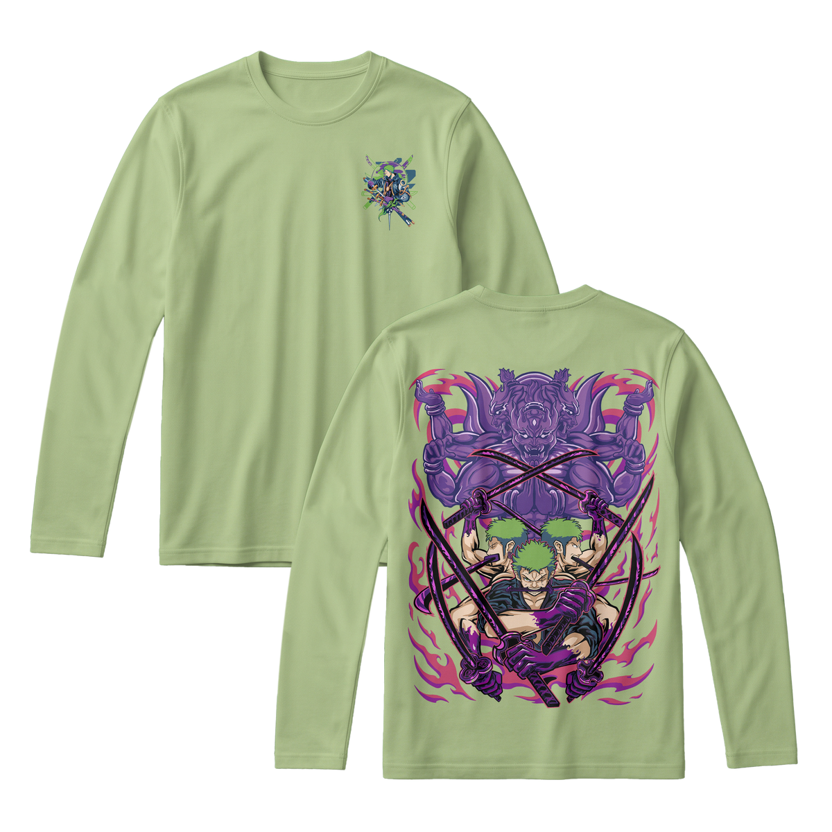Anime One Piece Roronoa Zoro Long Sleeve Tee - RZM004