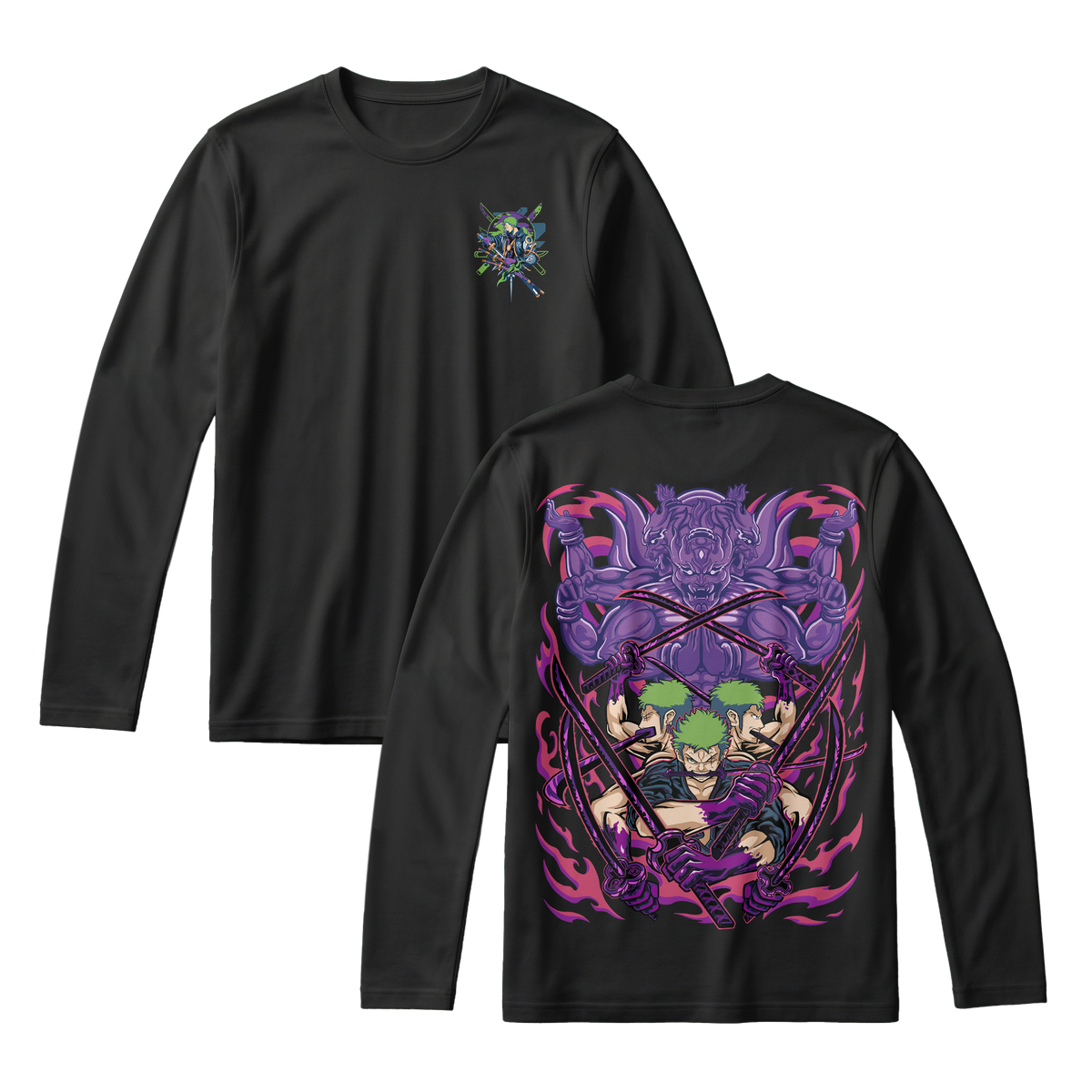 Anime One Piece Roronoa Zoro Long Sleeve Tee - RZM004