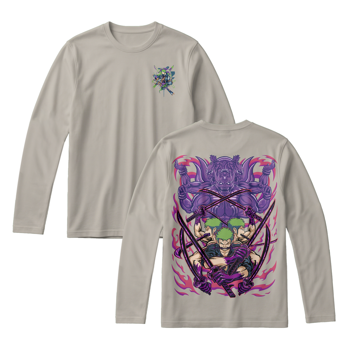 Anime One Piece Roronoa Zoro Long Sleeve Tee - RZM004