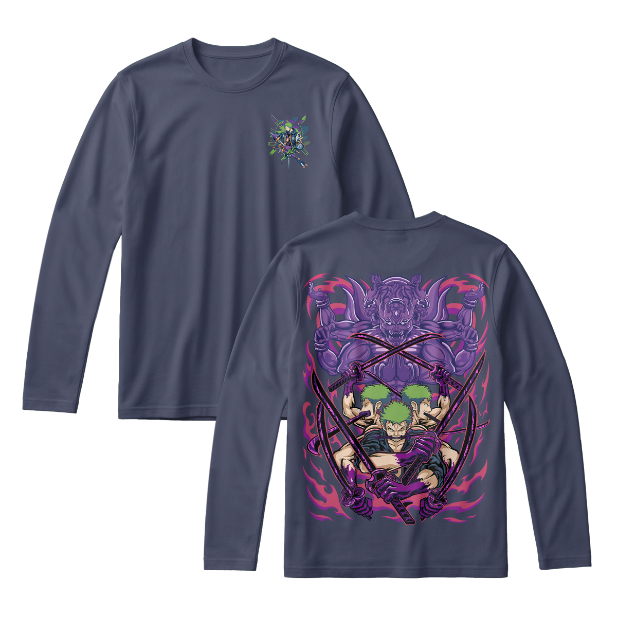 Anime One Piece Roronoa Zoro Long Sleeve Tee - RZM004