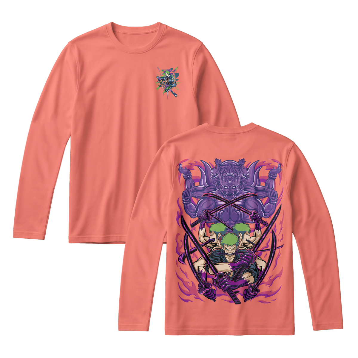 Anime One Piece Roronoa Zoro Long Sleeve Tee - RZM004