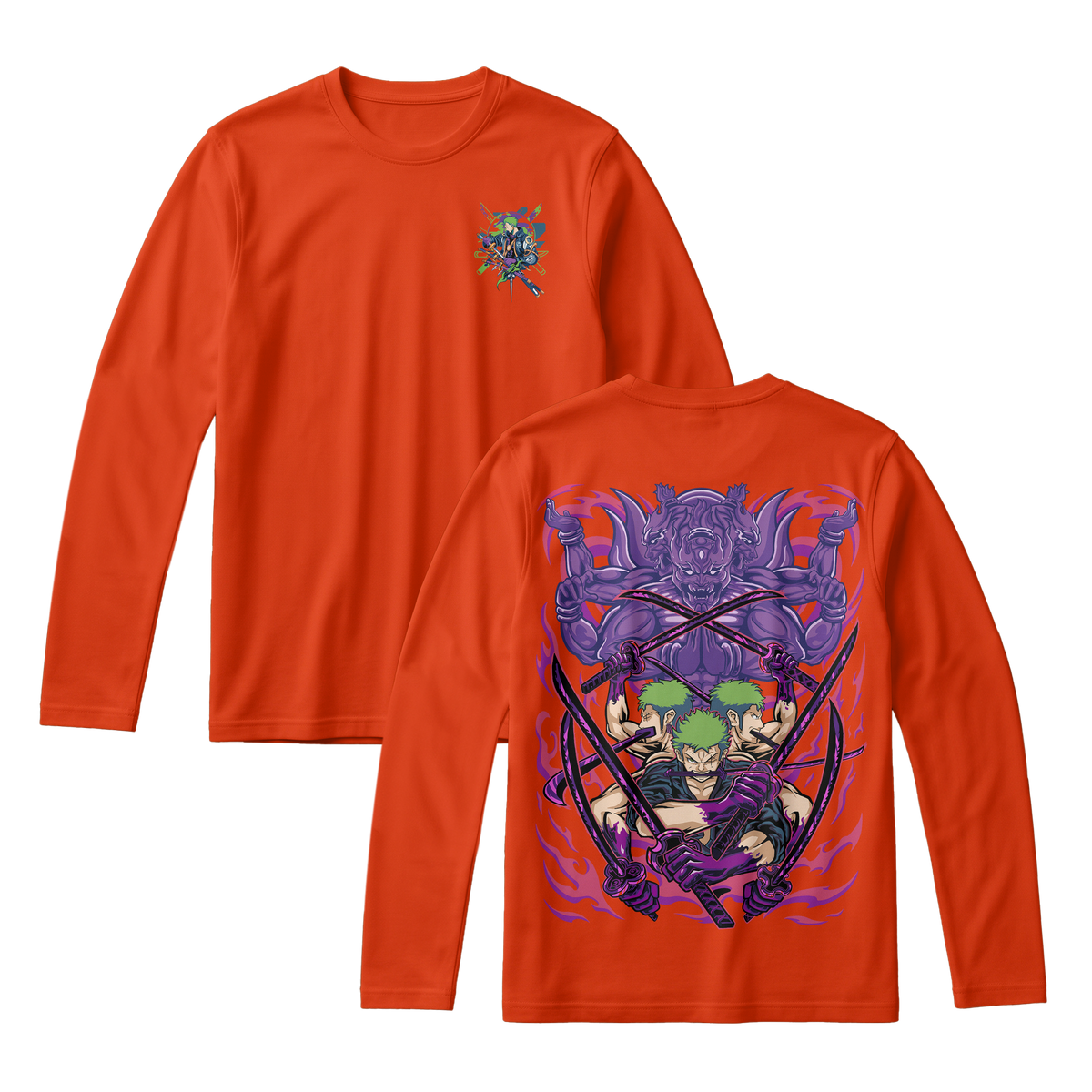 Anime One Piece Roronoa Zoro Long Sleeve Tee - RZM004