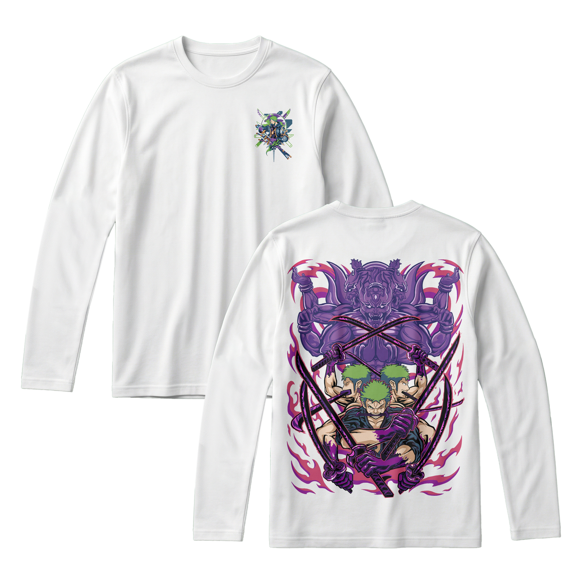 Anime One Piece Roronoa Zoro Long Sleeve Tee - RZM004