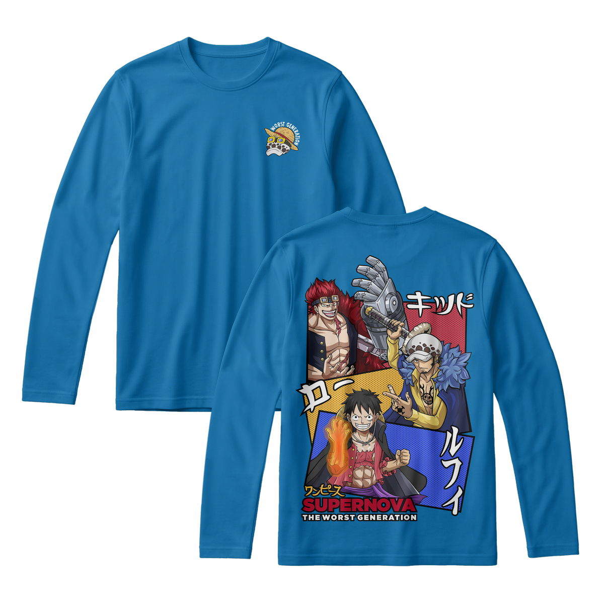 Anime One Piece Supernova The Worst Generation Long Sleeve Tee - RZM007