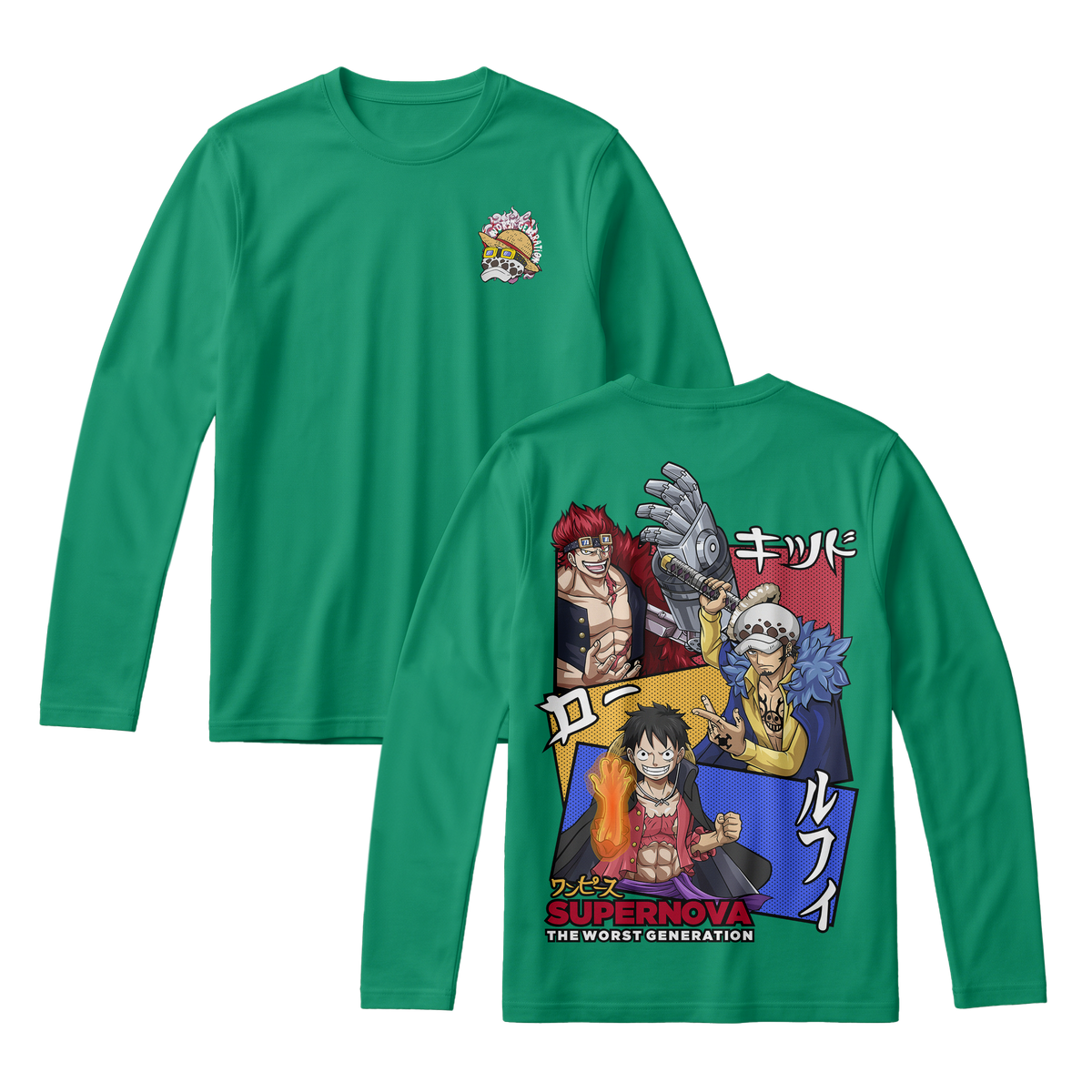 Anime One Piece Supernova The Worst Generation Long Sleeve Tee - RZM007