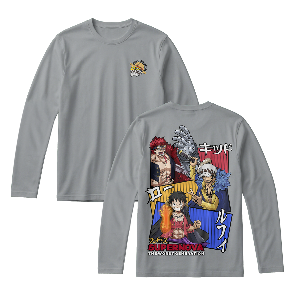 Anime One Piece Supernova The Worst Generation Long Sleeve Tee - RZM007