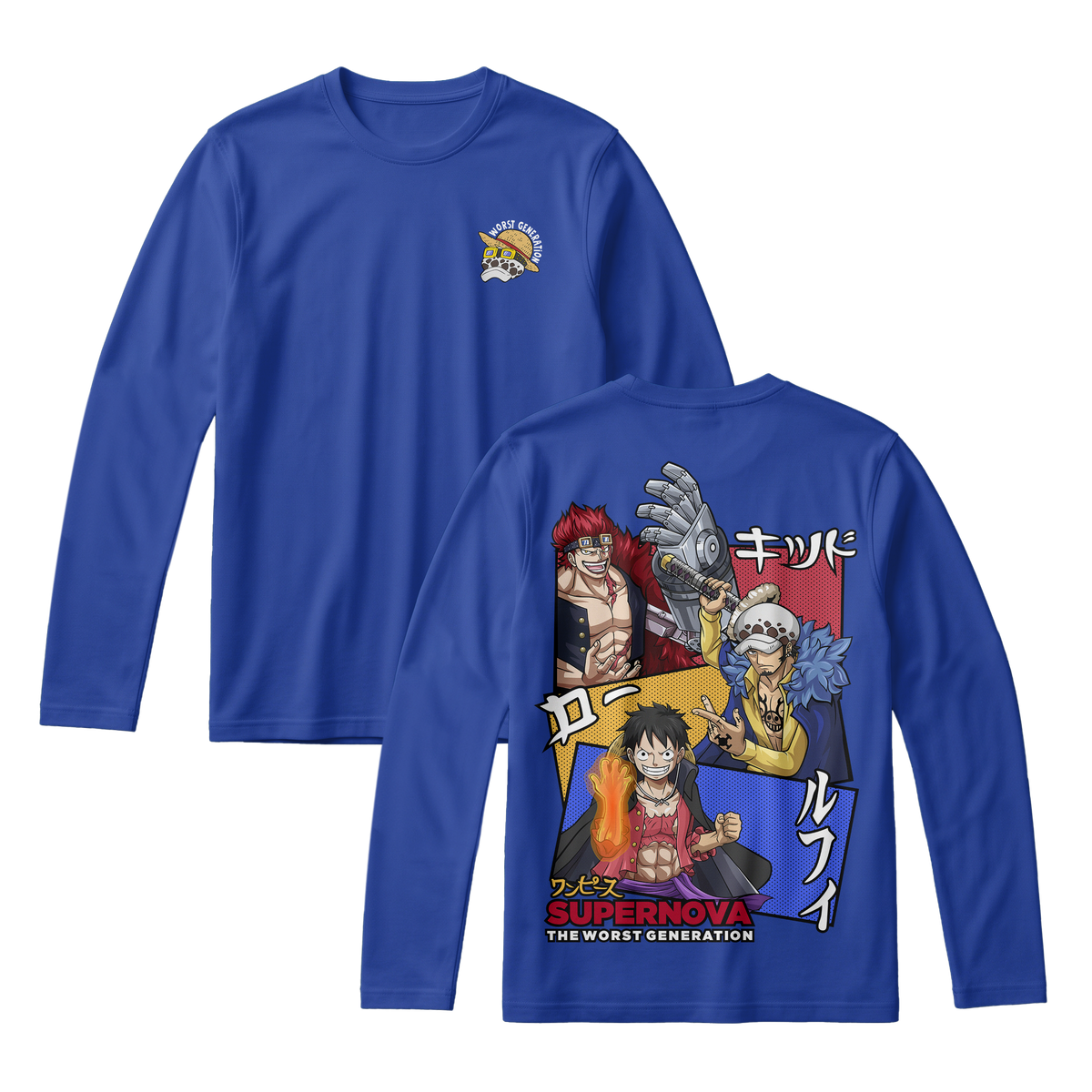 Anime One Piece Supernova The Worst Generation Long Sleeve Tee - RZM007