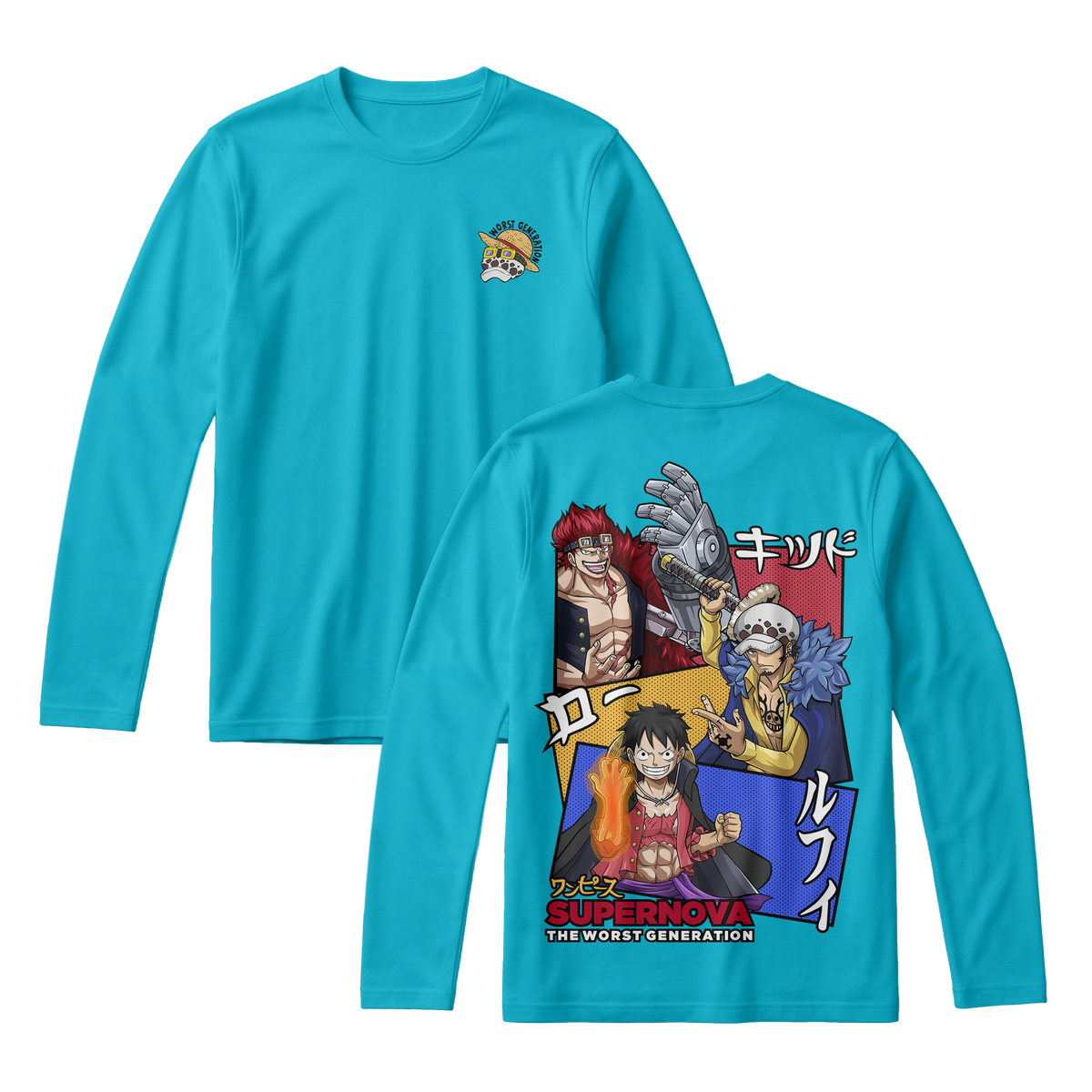 Anime One Piece Supernova The Worst Generation Long Sleeve Tee - RZM007