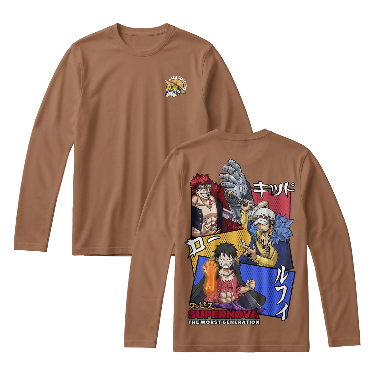 Anime One Piece Supernova The Worst Generation Long Sleeve Tee - RZM007