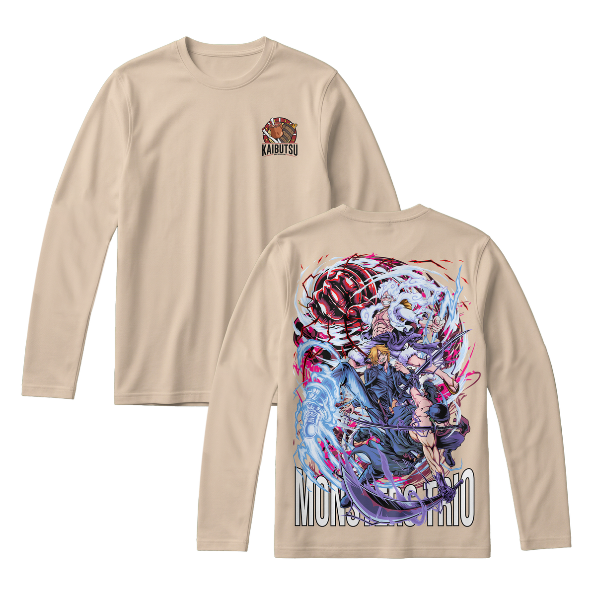 Anime One Piece Monster Trio Long Sleeve Tee - RZM009