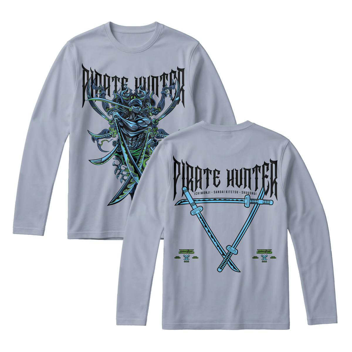 Anime One Piece Roronoa Zoro Pirates Hunter Long Sleeve Tee - RZM010