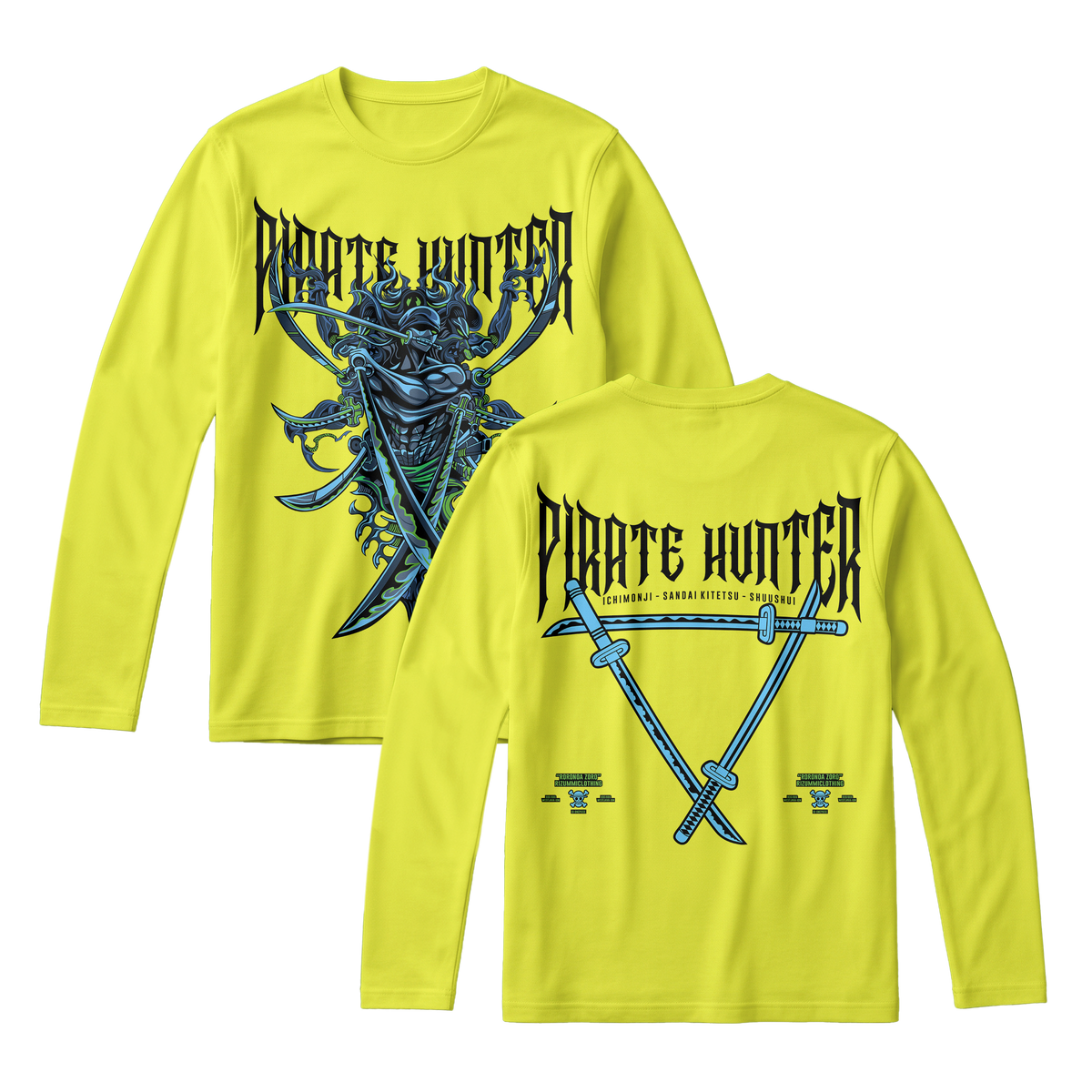 Anime One Piece Roronoa Zoro Pirates Hunter Long Sleeve Tee - RZM010