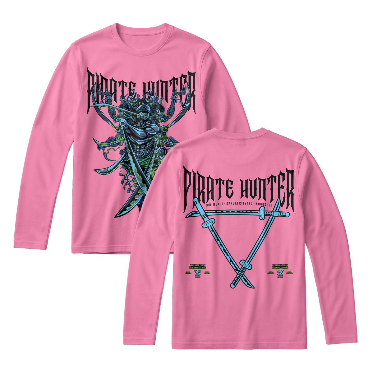 Anime One Piece Roronoa Zoro Pirates Hunter Long Sleeve Tee - RZM010