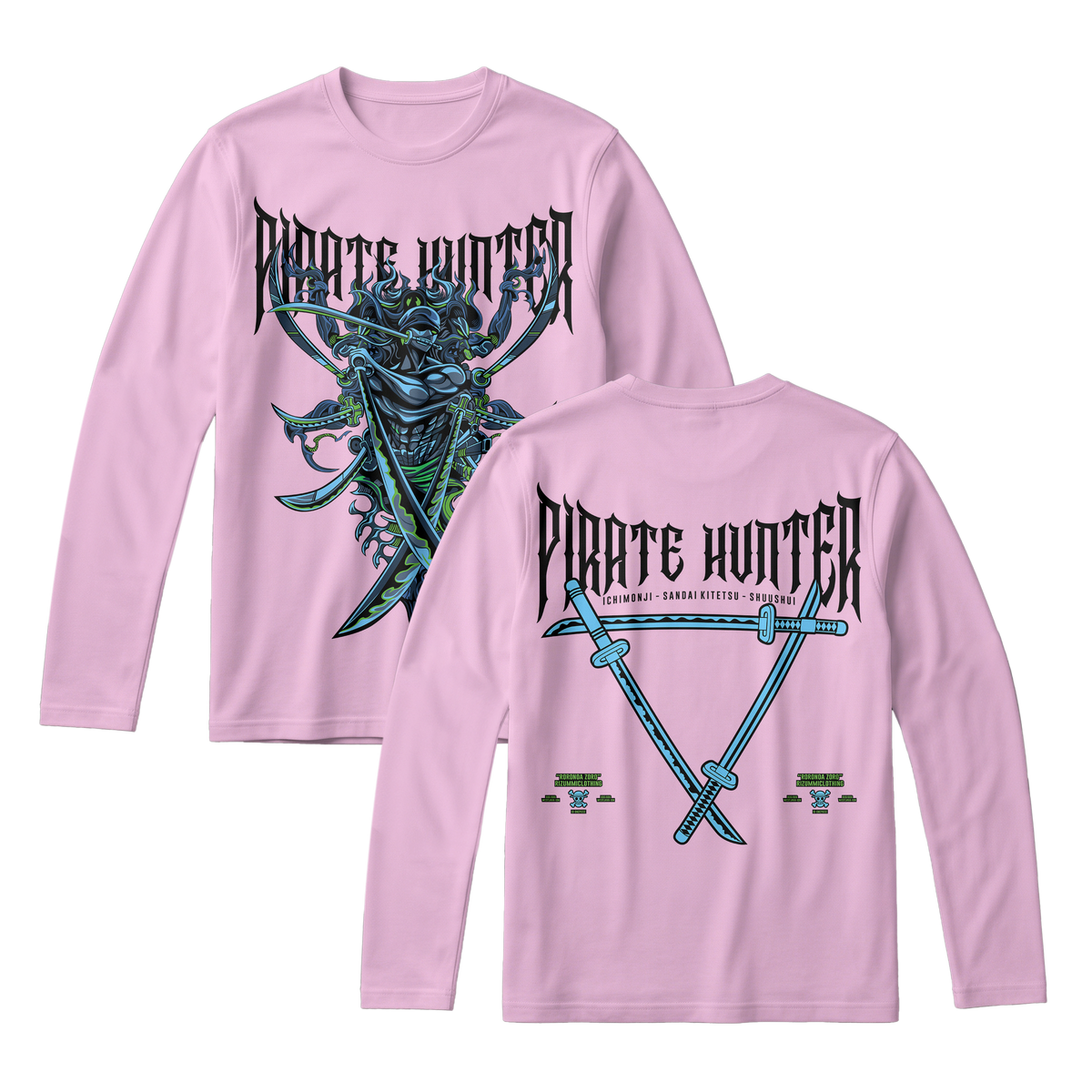 Anime One Piece Roronoa Zoro Pirates Hunter Long Sleeve Tee - RZM010