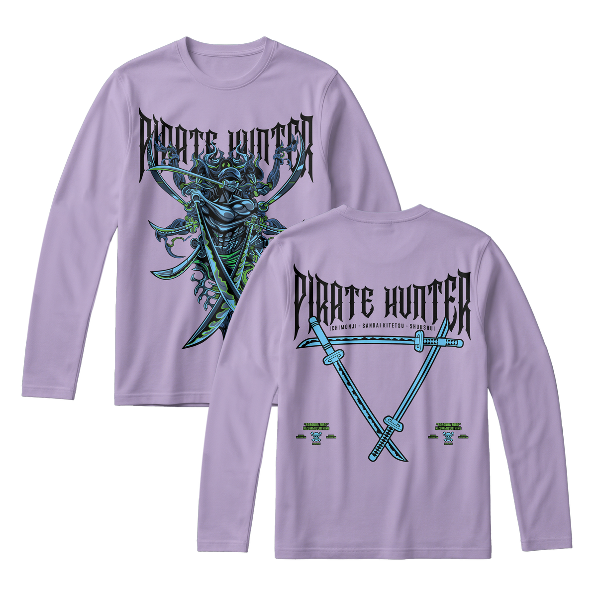 Anime One Piece Roronoa Zoro Pirates Hunter Long Sleeve Tee - RZM010