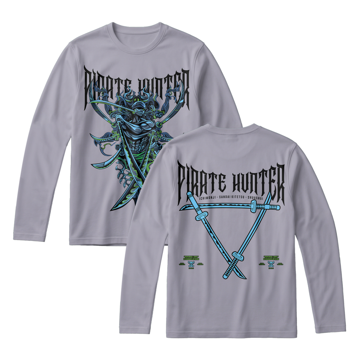 Anime One Piece Roronoa Zoro Pirates Hunter Long Sleeve Tee - RZM010