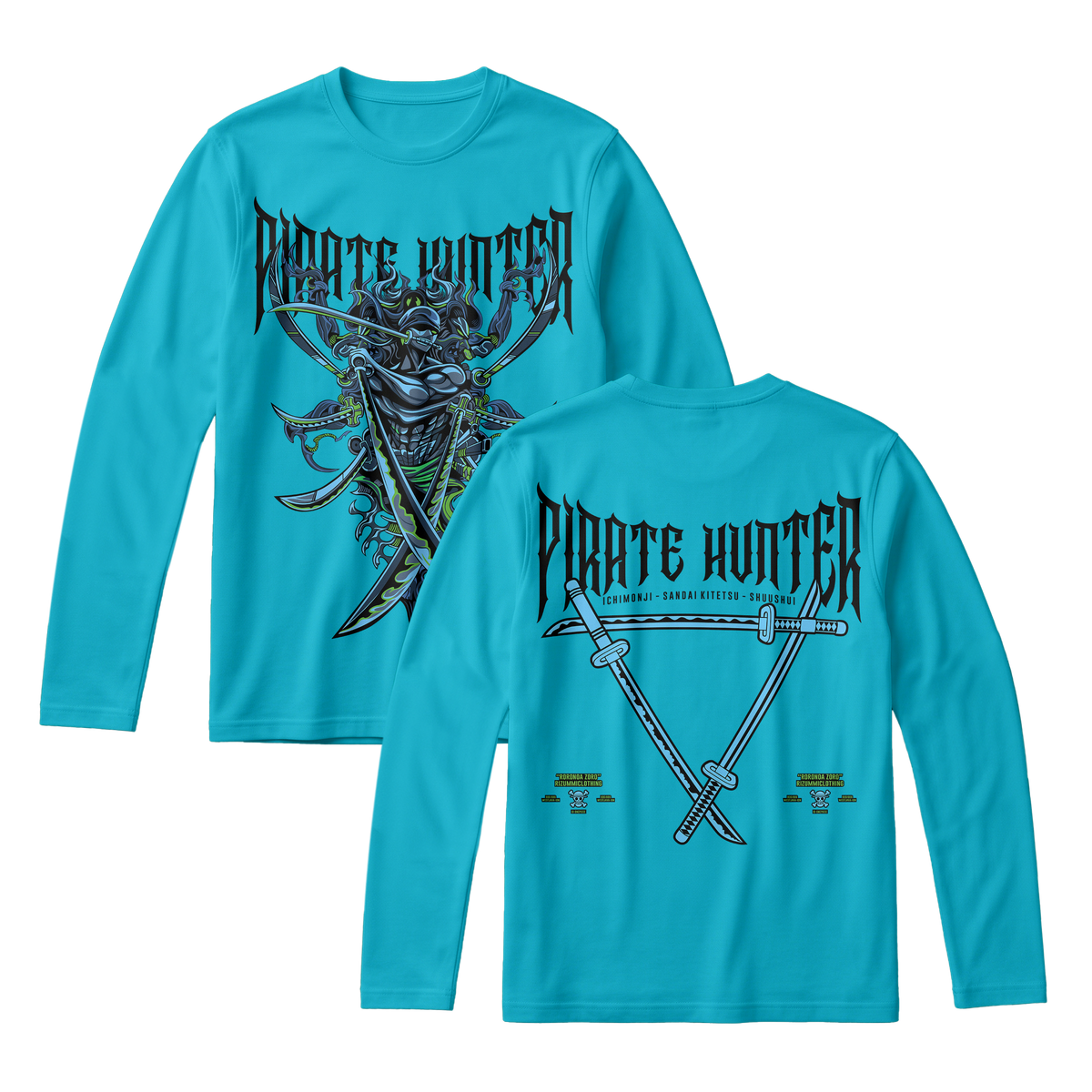 Anime One Piece Roronoa Zoro Pirates Hunter Long Sleeve Tee - RZM010