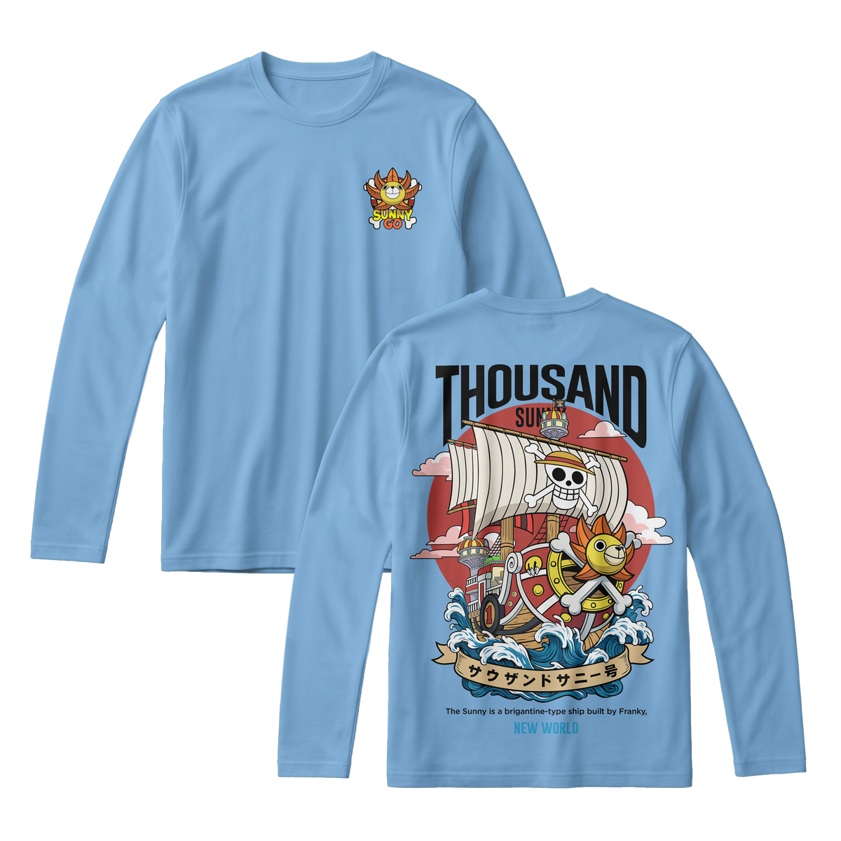 Anime One Piece Thousand Sunny Long Sleeve Tee - RZM016