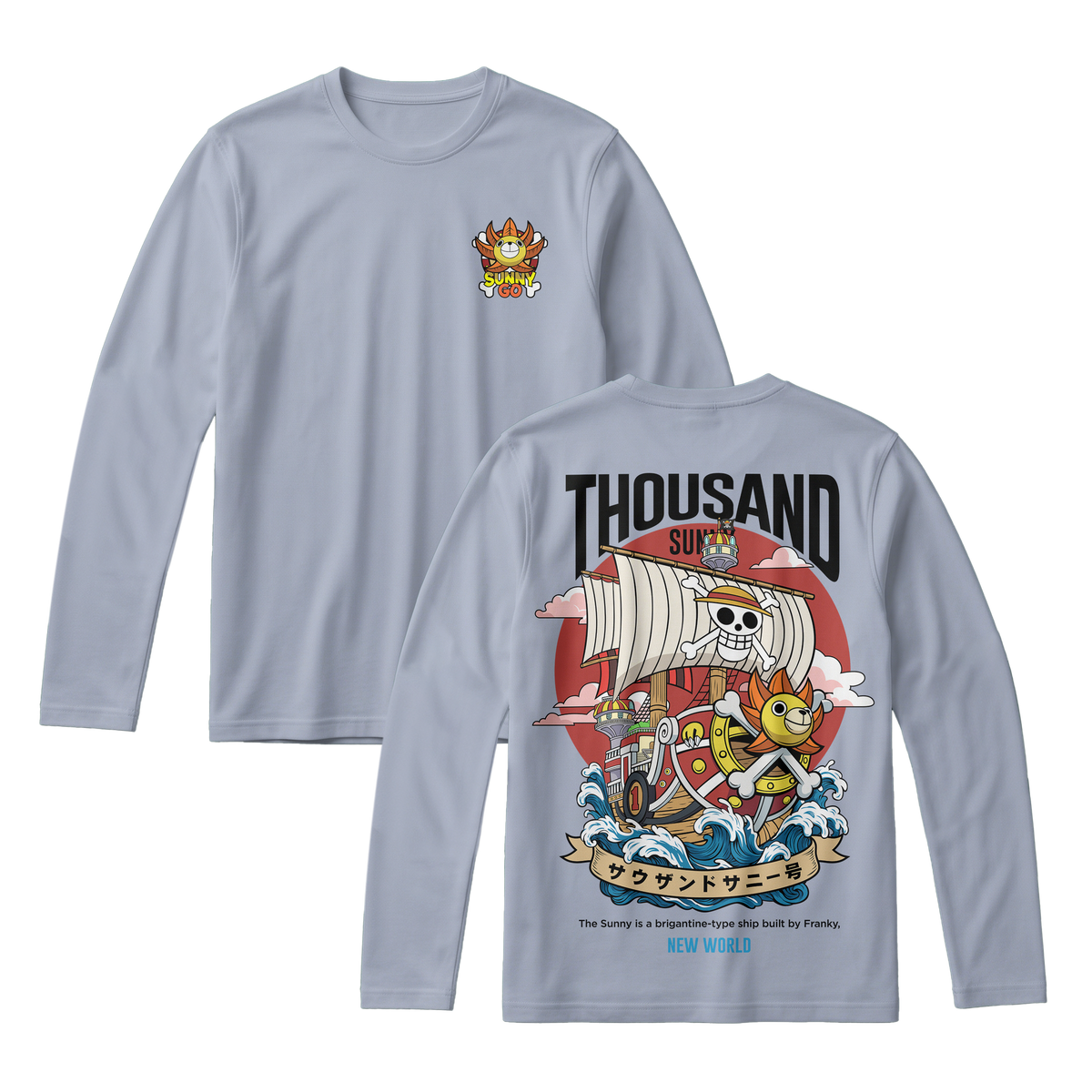 Anime One Piece Thousand Sunny Long Sleeve Tee - RZM016