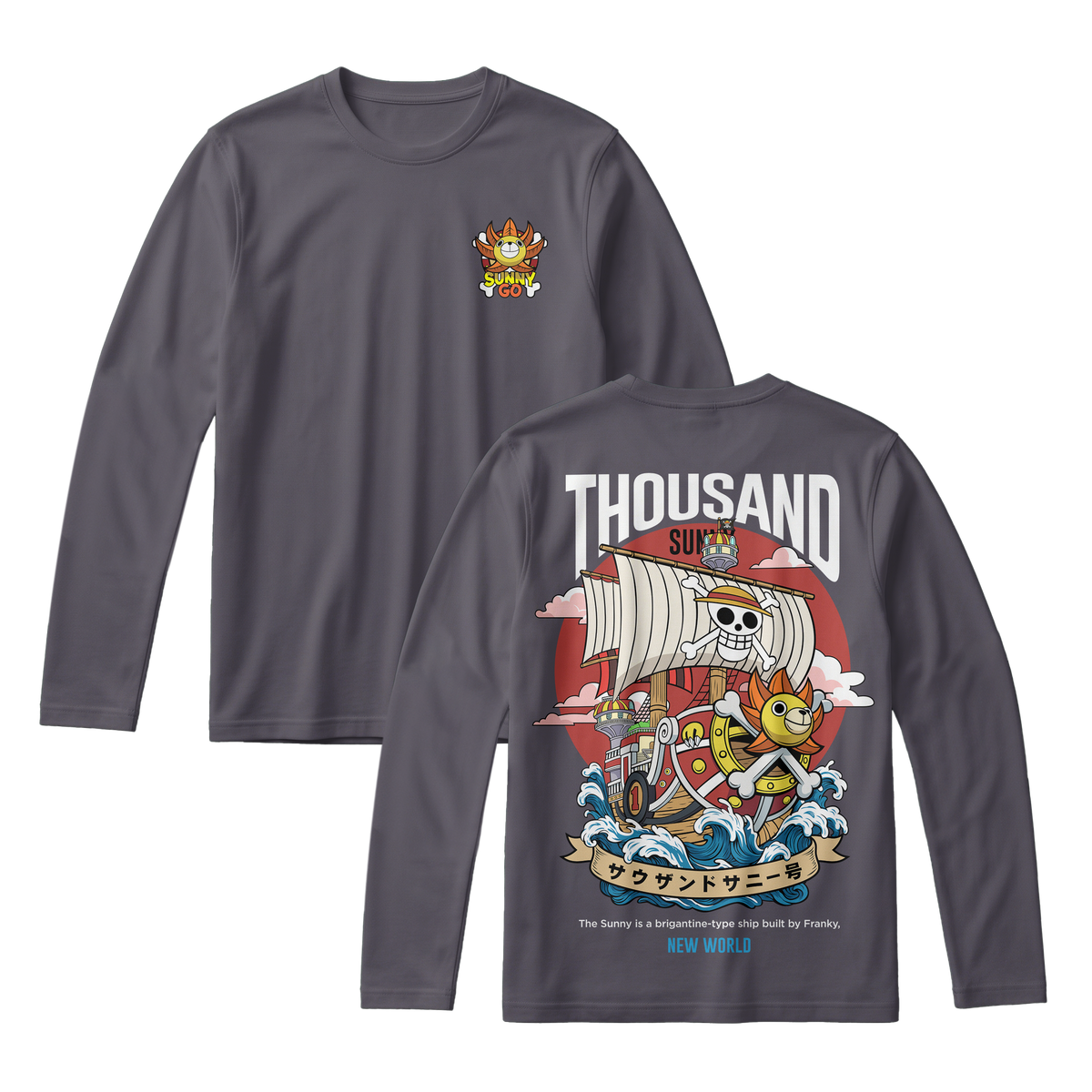 Anime One Piece Thousand Sunny Long Sleeve Tee - RZM016