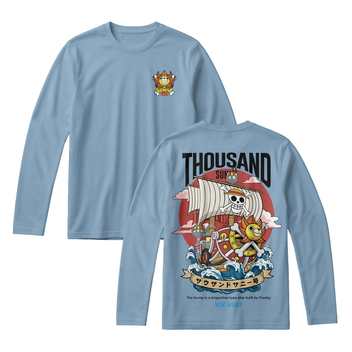 Anime One Piece Thousand Sunny Long Sleeve Tee - RZM016