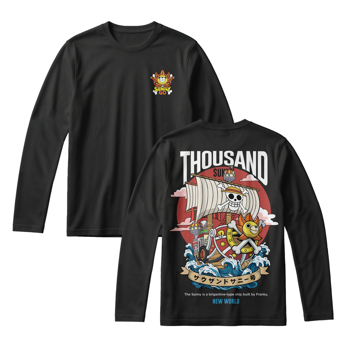 Anime One Piece Thousand Sunny Long Sleeve Tee - RZM016