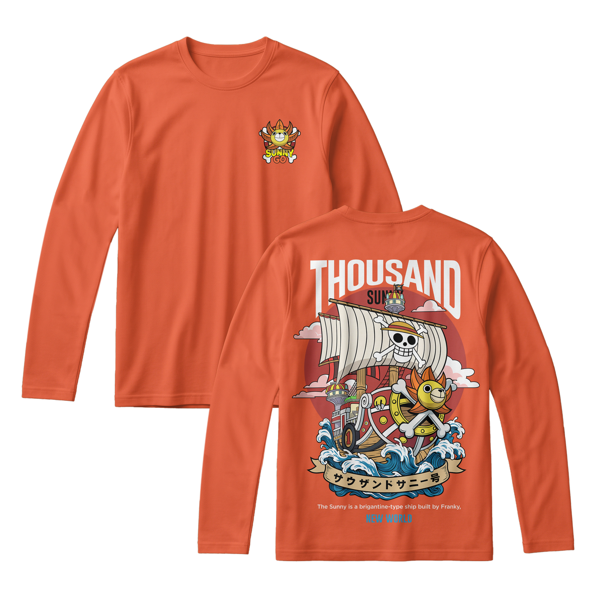 Anime One Piece Thousand Sunny Long Sleeve Tee - RZM016