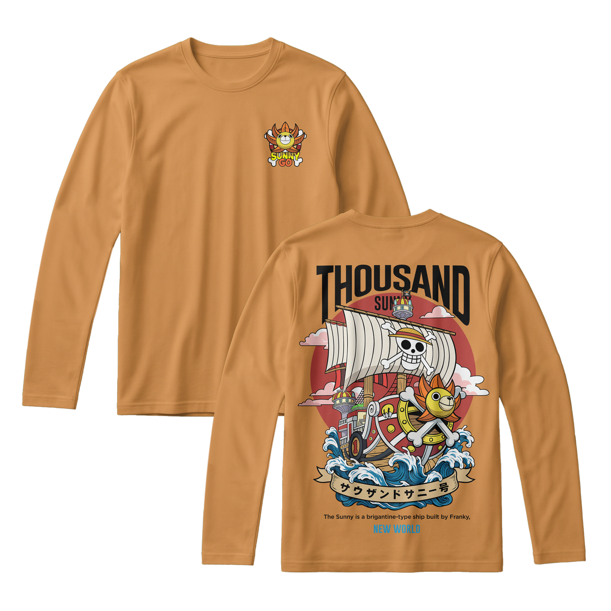 Anime One Piece Thousand Sunny Long Sleeve Tee - RZM016
